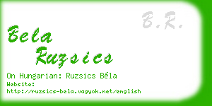 bela ruzsics business card